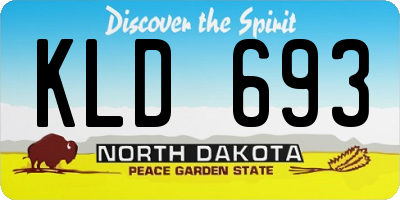 ND license plate KLD693