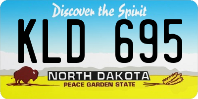ND license plate KLD695