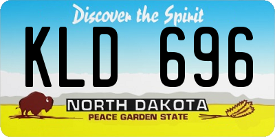 ND license plate KLD696