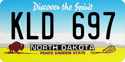 ND license plate KLD697