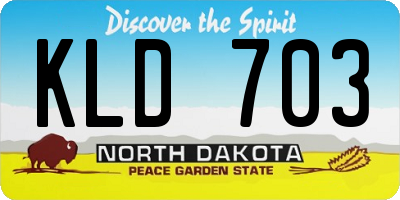 ND license plate KLD703