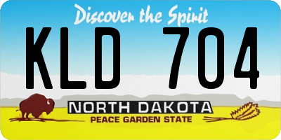 ND license plate KLD704