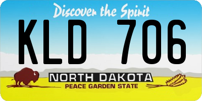ND license plate KLD706