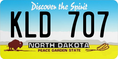 ND license plate KLD707