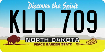 ND license plate KLD709