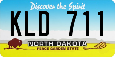 ND license plate KLD711
