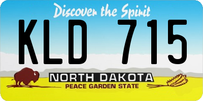 ND license plate KLD715
