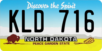 ND license plate KLD716