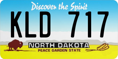 ND license plate KLD717