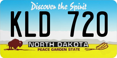 ND license plate KLD720