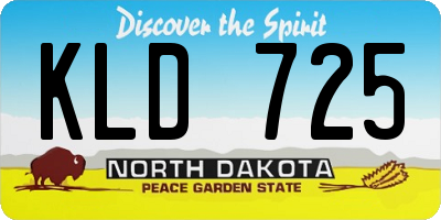 ND license plate KLD725