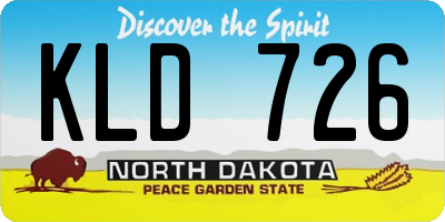 ND license plate KLD726