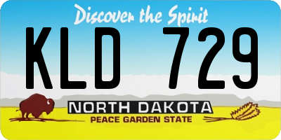 ND license plate KLD729