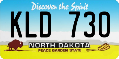 ND license plate KLD730