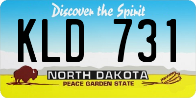 ND license plate KLD731