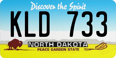 ND license plate KLD733