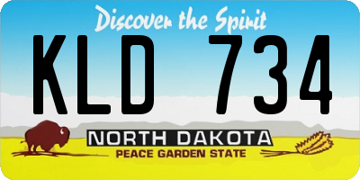 ND license plate KLD734