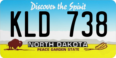ND license plate KLD738