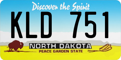 ND license plate KLD751
