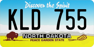 ND license plate KLD755