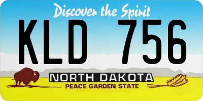 ND license plate KLD756