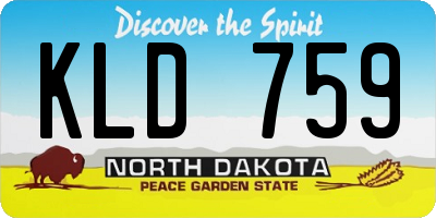 ND license plate KLD759