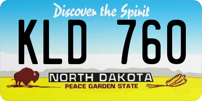 ND license plate KLD760