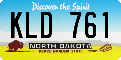 ND license plate KLD761