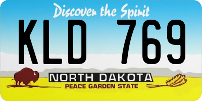 ND license plate KLD769