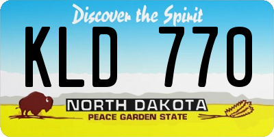 ND license plate KLD770