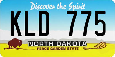 ND license plate KLD775