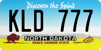 ND license plate KLD777