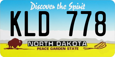 ND license plate KLD778