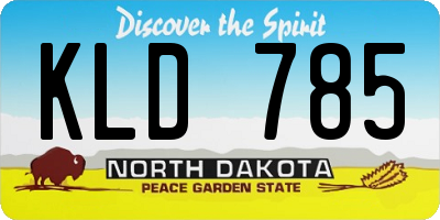 ND license plate KLD785