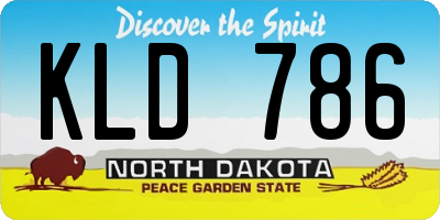 ND license plate KLD786