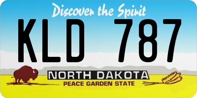 ND license plate KLD787