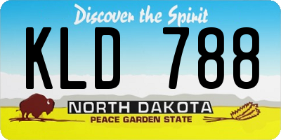 ND license plate KLD788