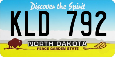 ND license plate KLD792