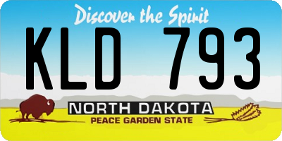 ND license plate KLD793