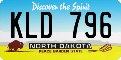 ND license plate KLD796