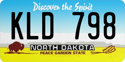 ND license plate KLD798