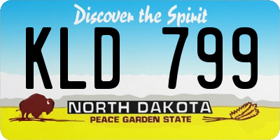 ND license plate KLD799