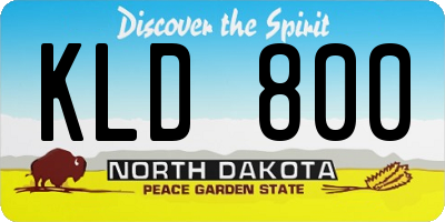 ND license plate KLD800