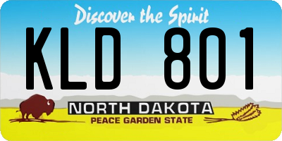 ND license plate KLD801