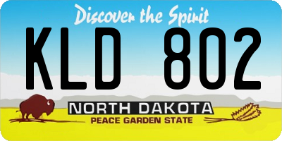 ND license plate KLD802