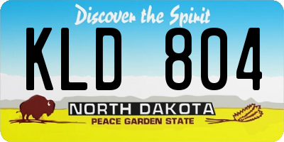 ND license plate KLD804