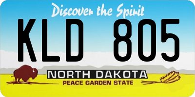 ND license plate KLD805