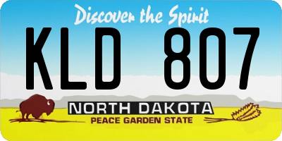 ND license plate KLD807