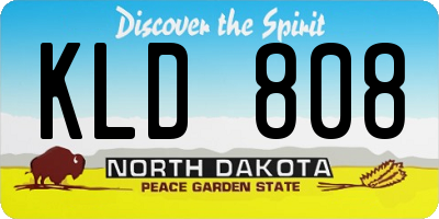 ND license plate KLD808