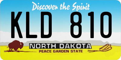 ND license plate KLD810